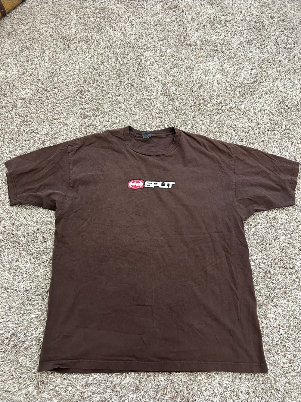 Y2K Split Skateboarding T-shirt Men's Size L/XL Brown Vintage